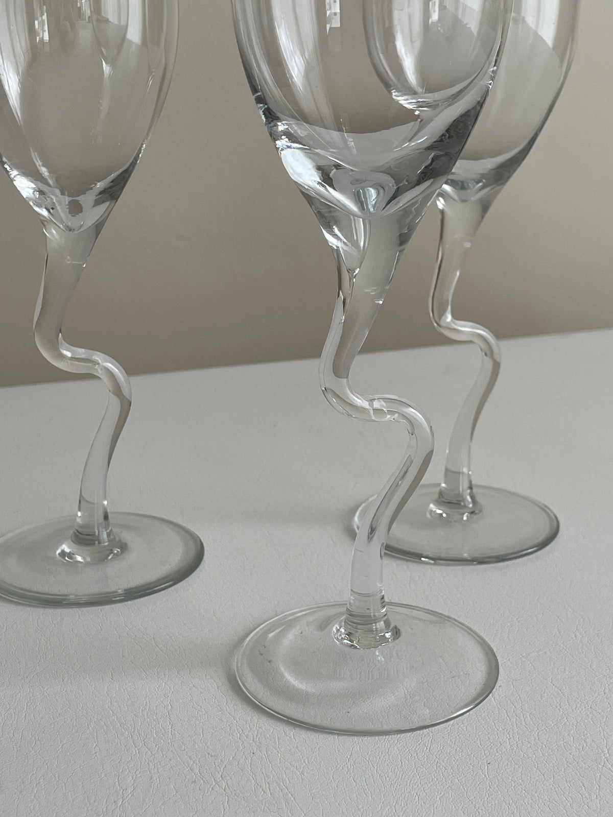 Verres ondulés champagne.
