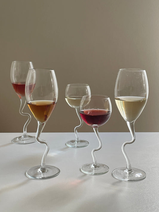 Verres ondulés champagne.