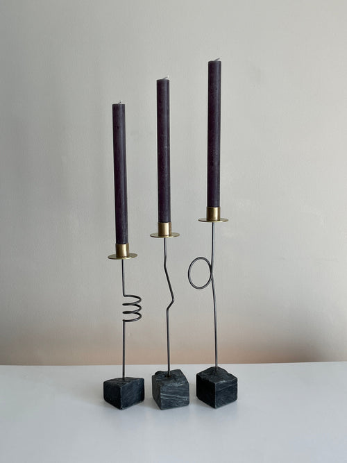 Trio de bougeoirs vintage.
