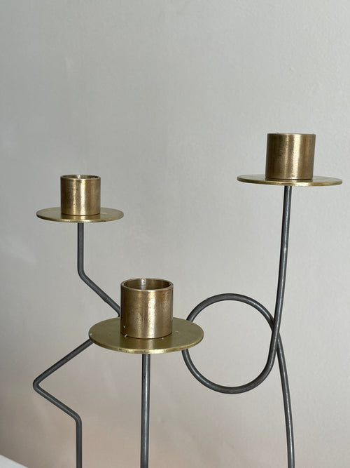 Trio de bougeoirs vintage.