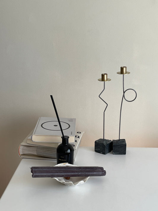 Trio de bougeoirs vintage.
